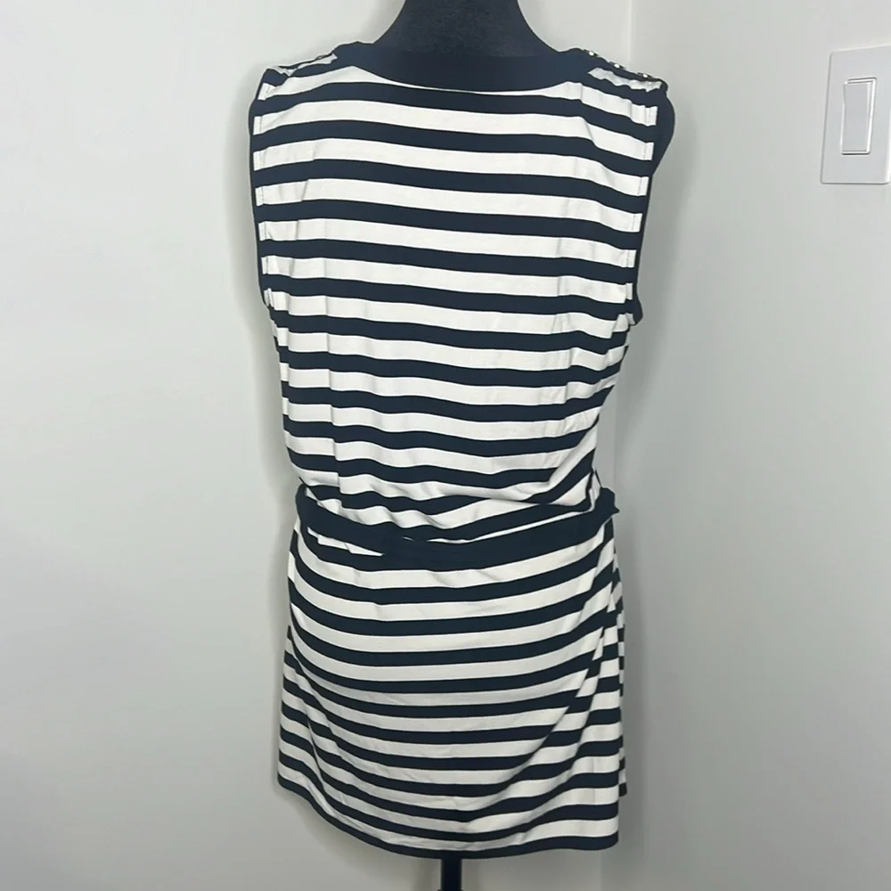 White House Black market women’s V-neck tank top black-and-white size large - Picture 8 of 8